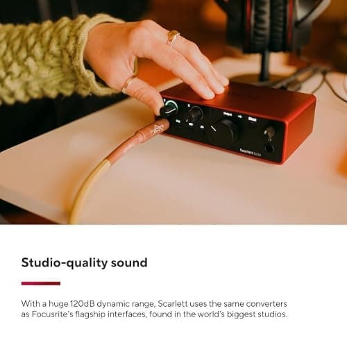 Focusrite Scarlett Solo 4th Gen USB Audio Interface, for the Guitarist, Vocalist, or Producer — High-Fidelity, Studio Quality Recording, and All the Software You Need to Record thumbnail 4