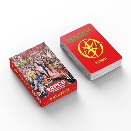 92piece（60 small cards and 32 mini stickers） multinational girl group KATSEYE returns to BEAUTIFULCHAOS support photo cards stickers greeting cards (94484-KATSEYE) thumbnail 2