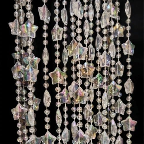 ave split Beaded Curtain Doorways Star Acrylic Hanging Door Beads String Curtains Tassel Room Divider Screen Decor for Doorway Window Living Room Wedding 049Star (Shiny Transparent Stars) thumbnail 7