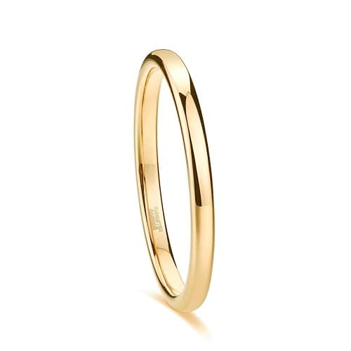 TRUMIUM 2mm 4mm 6mm 8mm Tungsten Wedding Band Ring for Men Women Silver/Rose Gold Plated/Rainbow/Gold Plated Domed High Polish Engagement Promise Rings Comfort Fit 4-15 thumbnail 2