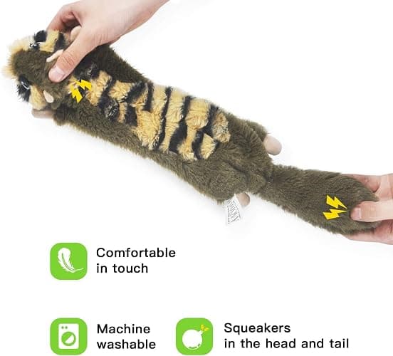 SHARLOVY Dog Squeaky Toy No Stuffing 6 Pack, Dog Toys Crinkle for Small Puppy, Durable Chew Plush Cute Animals Natural for Teething Pet thumbnail 2