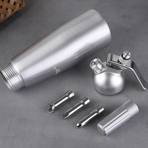 Professional Whipped Cream Dispenser 500ml/1 Pint Homemade Cream Maker with 3 Decorating Nozzles for Cake Cheese Dessert Shop thumbnail 2