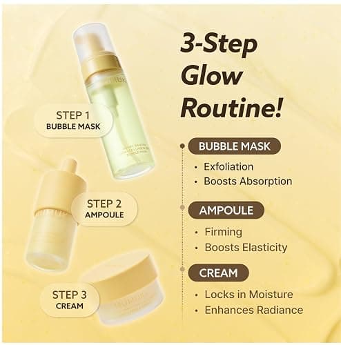 MUMUKI Honey Banana BDRN 3-Step Skincare Set | Bubble Mask, Capsule Ampoule & Cream | Hydration, Glow & Elasticity Care | Korean Skincare Set thumbnail 2
