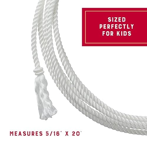 Weaver Equine Waxed Nylon Kids Lasso Rope, Lightweight Cowboy Rope Lasso for Practice, Colorful Loop Roping Ropes for Kids 5/16" x 20' thumbnail 3