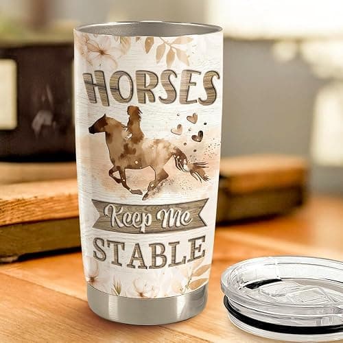 SANDJEST 20oz Stainless Steel Insulated TumblerHorse Tumbler 20oz Stainless Steel Insulated Coffee Travel Mug Cup for Women Girls Horse Gifts for Birthday Christmas Mothers Day thumbnail 5