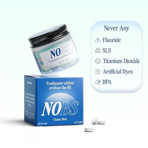 NOBS (No Bad Stuff) Toothpaste Tablets - Nano Hydroxyapatite, Fluoride & Plastic Free, Eco & Travel Friendly - Remineralize with NHA (1 Month) thumbnail 3