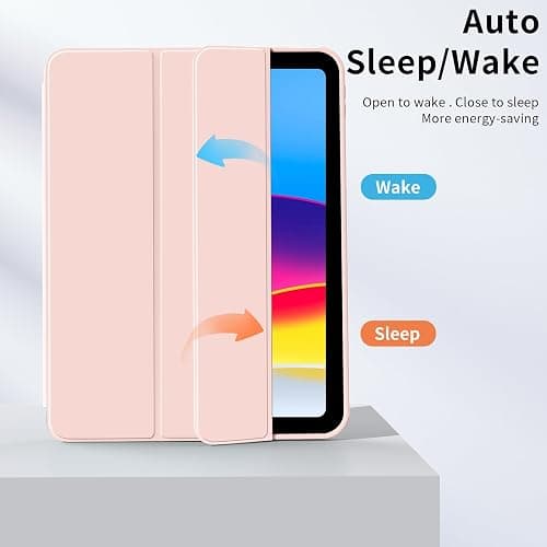 BFGTSJF Case for iPad (A16) & iPad 10th Gen with Pencil Holder, Pink | Fits iPad A16 11-inch 2025 & 10th Gen 10.9-inch 2022, Slim Protective Smart Trifold Stand, Auto Wake/Sleep, Support Touch ID thumbnail 4