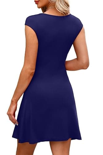 OFEEFAN Womens Dresses Cap Sleeve Cocktail Graduation Formal Party Club Mini Outfits thumbnail 5