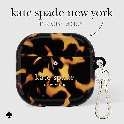 kate spade new york AirPods 4 Protective Case with Keychain Ring - Transparent Tortoise, Compatible with AirPods 4th Generation thumbnail 2