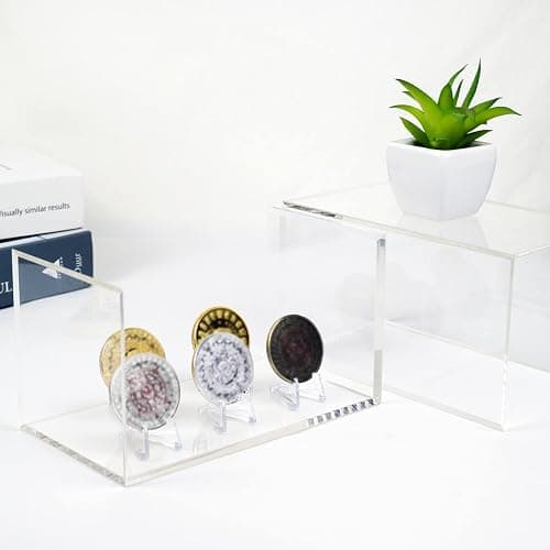 Kcgani 5 Ring Championship Ring Display Case, Clear Tournament Ring Holder Box, Acrylic Display Easel and Stand Holder for Multiple Rings Baseball Softball Football Cheer Leading Ring, Removable Door thumbnail 5