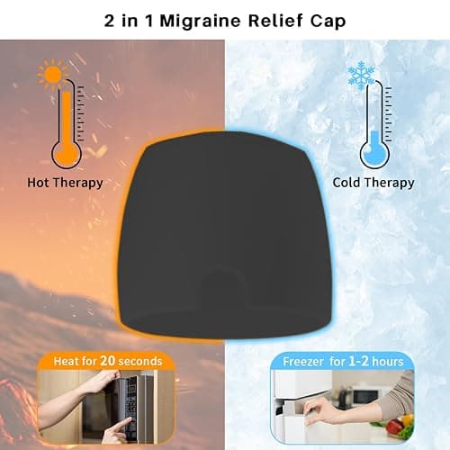 my novel things Migraine Relief Cap, Headache Relief Cap 2PCS with Gel Cooling Eye Mask, Hot Cold Therapy Ice Cap, Cold Compress for Head Sinus, Puffy Eyes, Tension and Stress Relief thumbnail 3