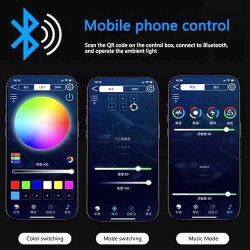 Goodream Interior Car Ambient Lighting Kit, 43.3 Inches RGB USB LED Ultrathin Acrylic Strip Lights Neon Accessories for Cars Truck SUV Center Console Dashboard with APP&Remote Control thumbnail 4