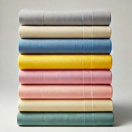 Lot de 5 Draps Housses 100% Coton -57-Fils -Tissage Serré -Bonnets 20-25cm Couleurs Aléatoires (180 x 200 cm) thumbnail 5