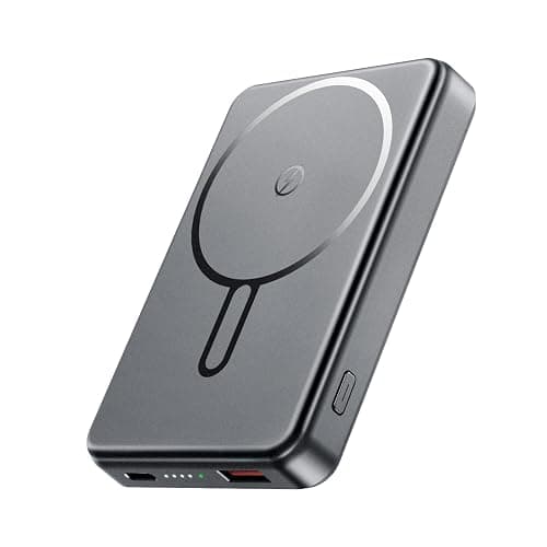 COOAV for Magsafe Battery Pack 12000mAh Magnetic Power Bank Portable Charger USB C 20W Fast Charging Wireless Charger Travel Essential for iPhone 16/15/14/13/12 Series Grey - Image 1