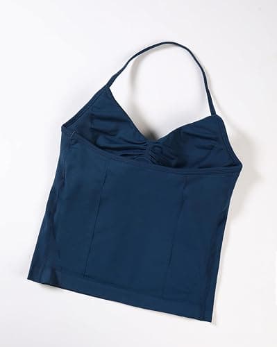 AUROLA Influence Longline Strappy Workout Halter Tops for Women,Removable Cups Padded Bras Impact Gym Yoga Sleeveless Top thumbnail 6