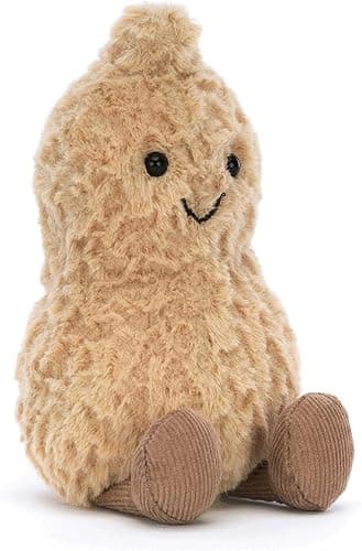 Maomoto Plush Peanut Soft Toy, 5.9‘’ Peanut Plush Doll for Children, Beige Fluffy Stuffed Doll with Feet, Cute Smiling Plush Doll Gift for Birthday and Valentine's Day thumbnail 4