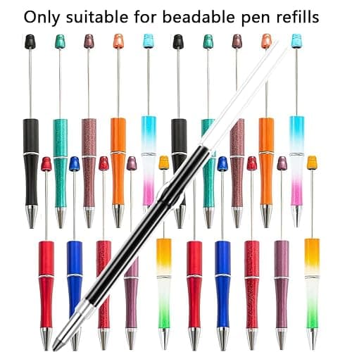 100pcs Beadable Pens Refills for Plastic Bead Ballpoint Pen，Beadable Pens Bulk Refills，Bead Pens Refills (Black) thumbnail 6
