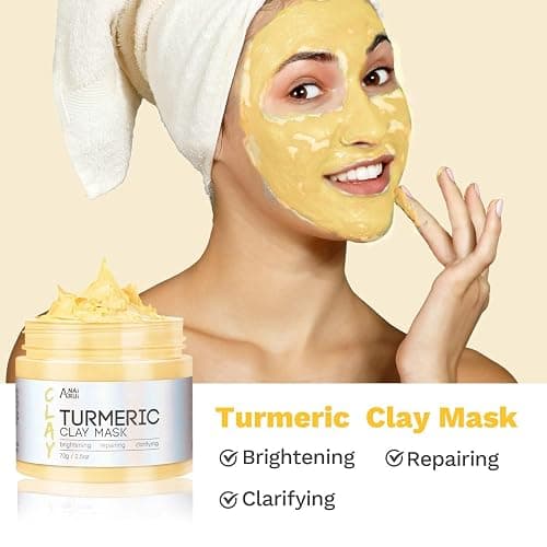 ANAI RUI 3Pcs Face Mask Set, Turmeric Clay Mask - Green Tea Face Mask - Dead Sea Minerals Mud Mask, Holiday Gift Set, Stocking Stuffers for Women &Teen Girls, Self Care Gifts for Women 2.5 oz each thumbnail 4
