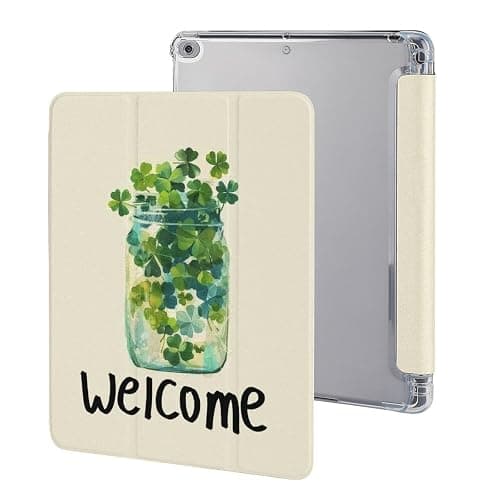 Clover St Patricks Day Case for Air 1/2 9.7Inch Case iPad Pro/Air 3 10.5inch Case iPad 10th Gen Case with Pencil Holder Auto Wake Sleep Cover - Image 1