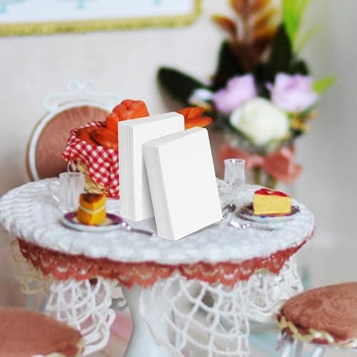 VOSAREA 50pcs Miniature White Book Dollhouse Book Models 1:12 Scale Mini Book Tiny Blank Notebook Toy Mini House Opening Books Ornament for Dollhouse Bookshelf Decoration thumbnail 5