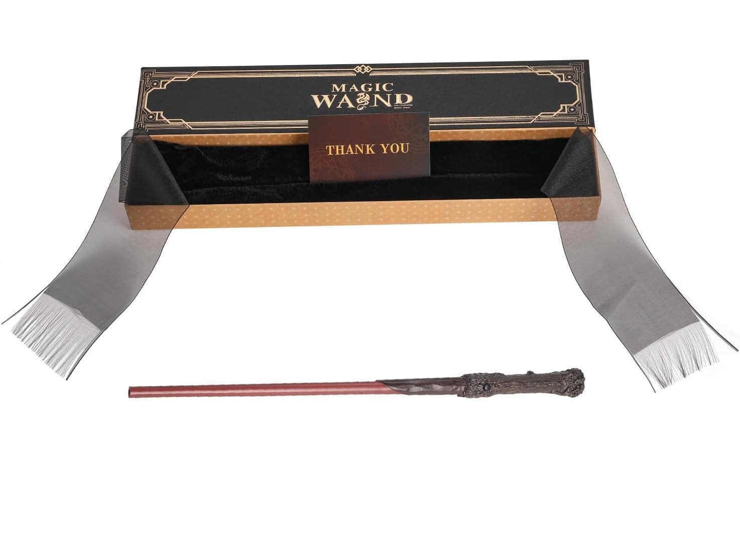 Varita mágica, varitas mágicas con Incendio Magic, Juego con Papel mágico, 3 Unidades, bellamente embalado en una Caja de Regalo, Perfecto para Cosplay, Halloween y más (Rojo HP) thumbnail 2
