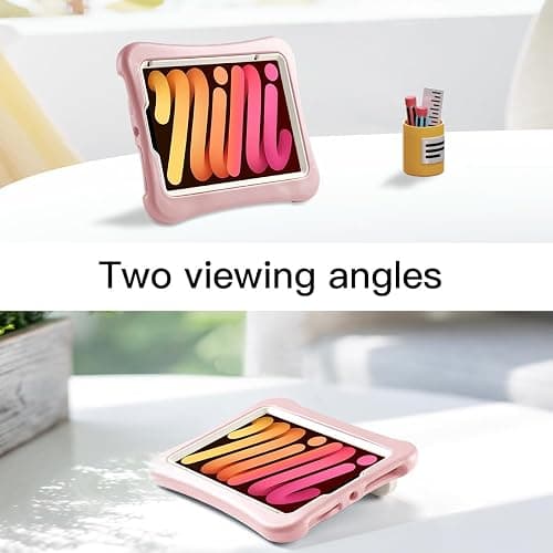 LeiJue Kids Case for iPad Mini 7 (A17 Pro) 2024 /iPad Mini6 2021, Light Weight Heavy Duty/Shockproof/Drop Proof with Handle/Kickstand, Child Friendly Cover for iPad Mini 7th/6th Gen 8.3inch (Pink) thumbnail 8