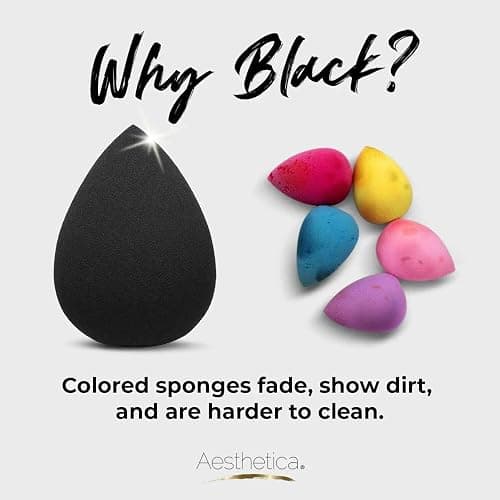 Aesthetica Cosmetics Beauty Sponge Blender - Latex Free and Vegan Makeup Sponge Blender - For Powder, Cream or Liquid Application - One Piece Make Up Sponge thumbnail 4