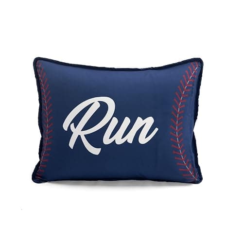 Lush Decor Baseball Game Reversible Quilt Queen Size 5 Piece Set Full/Queen Navy & Gray - Kids Bedding Set Full Quilt - Sports Decor - Baseball Bedding thumbnail 7