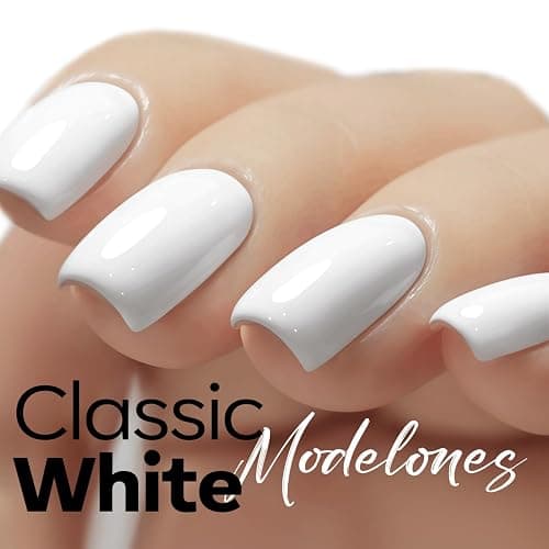 modelones White Gel Nail Polish Gel Polish Solid White Nail Poish Soak Off Pastel U V Nail Design Salon DIY Manicure 15 ML thumbnail 4