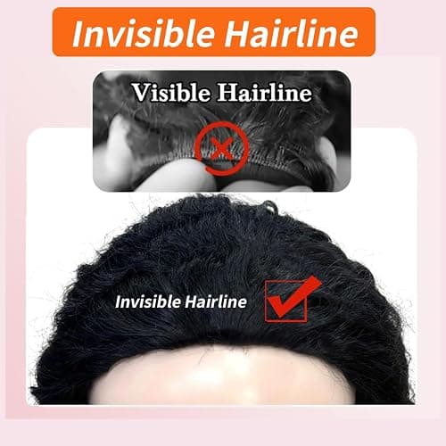 XSY Half Wig Human Hair Deep Wave 20 Inch Curly Human Hair Half Wig Drawstring Glueless Wear Go Half Wigs for Black Women 3 In 1 Seamles Flip Over Beginner Friendly 180% Density Natural Black Colour thumbnail 3