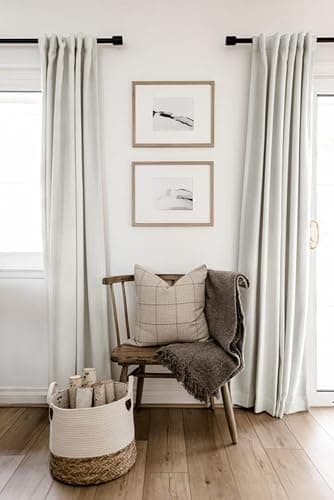 100% Blackout Shield Linen Blackout Curtains for Bedroom 120 Inches Long, Back Tab/Rod Pocket Living Room Drapes, Thermal Insulated Blackout Curtains 2 Panels Set, 50" W x 120" L, Beige thumbnail 7