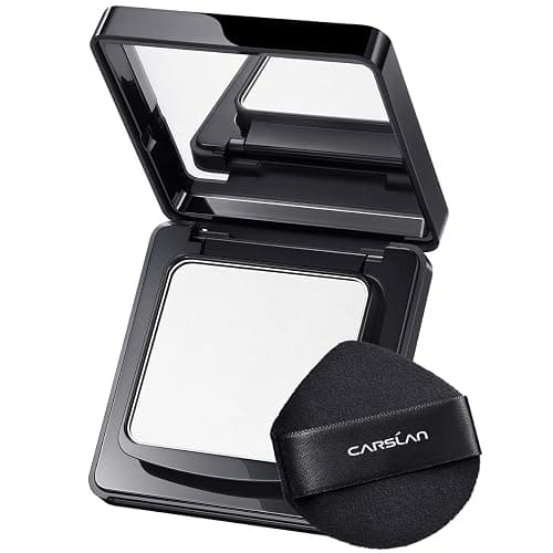 CARSLAN Waterproof Face Pressed Powder Compact, 24H Longlasting Oil Control Pressed Setting Powder Talc-Free Makeup, Shine Free, Poreless, Smooth, 01 Translucent for dry&com skin (0.28Oz) - Image 1