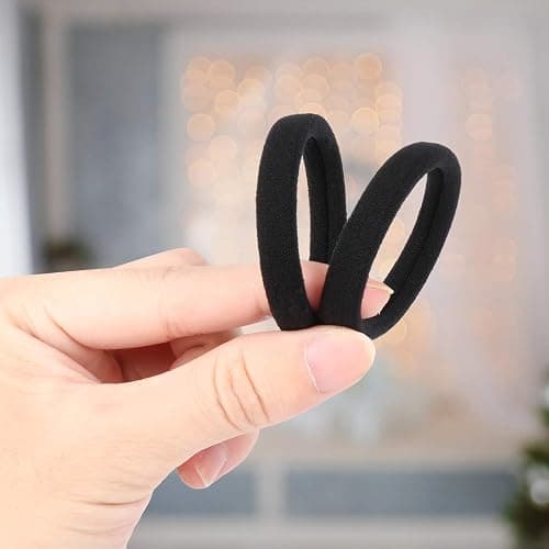 100PCS Large Cotton Ponytail Holders, Seamless Hair Ties, Elastics Hair Bands No Damage for Thick, Heavy and Curly Hair, 2 Inch Diameter by BAOLI thumbnail 3