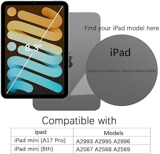 Telaso for iPad mini 7 A17 Pro 2024/iPad Mini 6 2021 8.3 Inch iPad mini 7th/6th Gen Magnetic Case, Translucent Matte Back Soft TPU Bumper Military Grade Case for iPad mini 7/Mini 6, Hot Pink - Hot Pink thumbnail 2