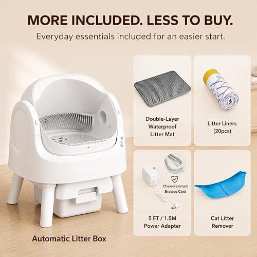Self Cleaning Litter Box, Self Cleaning Cat Litter Box, Open-Top Design | No app or Wi-Fi needed—plug in this self cleaning cat litter box, press the power button, and spend less time scooping thumbnail 7