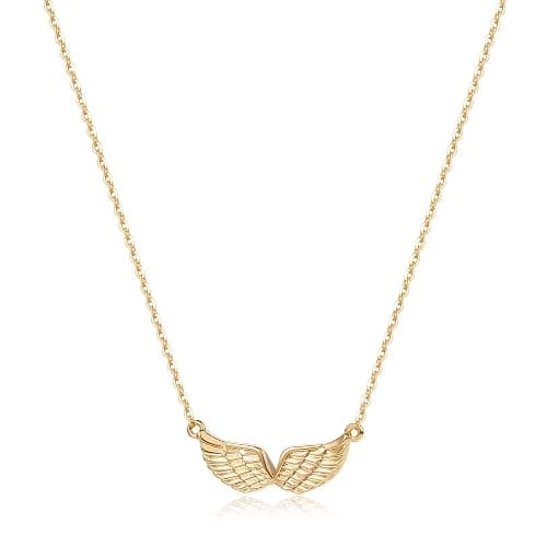 Dremmy Studios Cross Pendant Necklace for Women 14K Gold Plated Cubic Zirconia Evil Eye Butterfly Angel Wing Disc Coin Necklace Minimalist Religious Faith Jewelry Gift for Women - Image 1