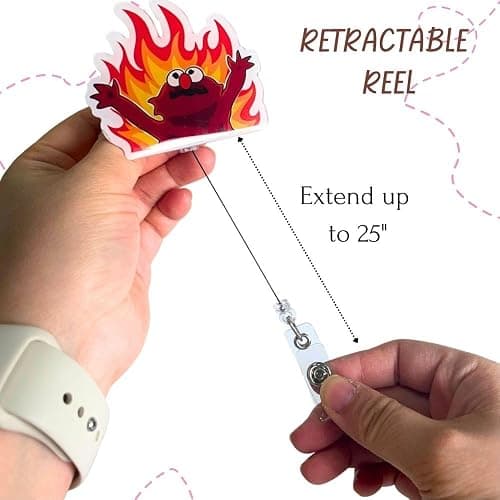 Cute UFO Cow Badge Reel Holder Retractable with ID Clip for Nurse Nursing Name Tag Card Funny Accessories with Alligator Clip Medical Assistant Office Student Work Hospital thumbnail 4