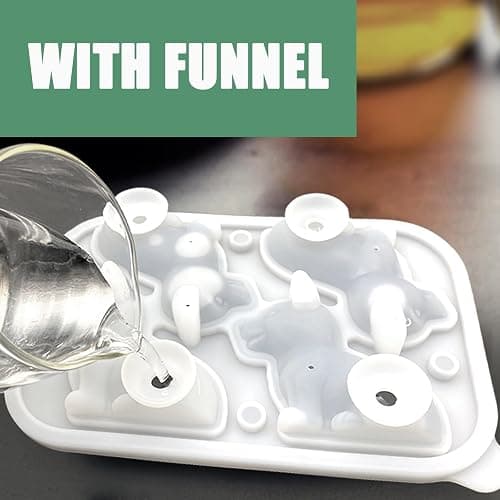 Corgi Dog gifts 3D Ice Cube Mold, Admaison Ice Cube Tray with Funnel for Cocktails, Bourbon,Brandy, Whiskey Gifts for Men, Silicone Fun Shapes Black (Corgi) thumbnail 5