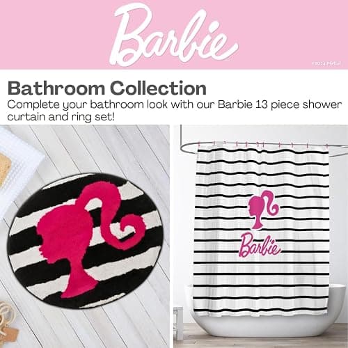 Collectibles Barbie 100% Cotton Non Slip Plush Bathroom Mat Rug (Officially Licensed Product) by Franco thumbnail 7