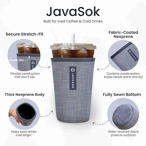Sok It JavaSok Iced Coffee & Cold Soda Insulated Neoprene Cup Sleeve (Cow Print, Medium: 22-28oz) thumbnail 5