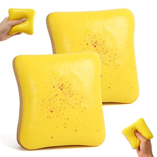 2pcs Bread Squishy, Slow Rising Squishy Butter Bread, Realistic Toast Squishy Toy, Soft Sticky Squishy Toy for Anxiety Stress Relief - Image 1