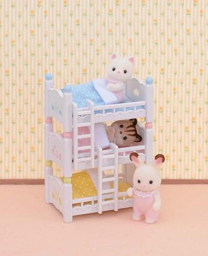 Calico Critters Triple Baby Bunk Beds - Dollhouse Furniture Set for Ages 3+ thumbnail 2