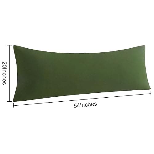 NTBAY Body Pillow Cases Set of 2, 2 Pack Brushed Microfiber 20x54 Pillow Cases, Soft, Wrinkle, Fade, Stain Resistant Olive Green Pillow Cases with Envelope Closure, 20x54 Inches, Olive Green thumbnail 3