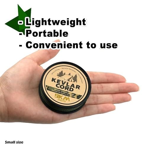 9KM DWLIFE Camo Green Kevlar Cord, High Strength, Ultralight, Abrasion Resistance for Trip Wire, Saw, Model Rocket, Hammock Tarp Ridgeline, Camping，Tactical Survival thumbnail 6