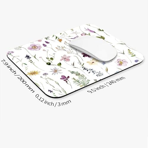 Armanza Square Mouse Pad Beautiful Flowers Plants, Personalized Premium-Textured Custom Mouse Mat Design, Washable Mousepad Cloth, Non-Slip Rubber Base Computer Mouse Pads for Wireless Mouse thumbnail 2