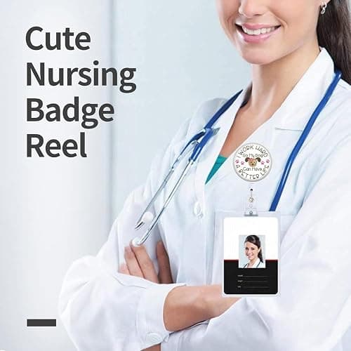 Plifal Dog Badge Reel Holder Clip - Dog Better Life Retractable ID Name Card Badge Reel with Charm Alligator Clip, Office Nurse Nursing Medical Worker Student Accessories Gifts thumbnail 5