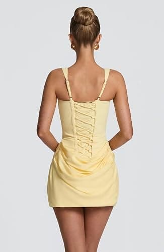 Satin Pleated Homecoming Dresses 2026 for Teens Spaghetti Straps Mermaid Square Neck Corset Cocktail Mini Dress thumbnail 2