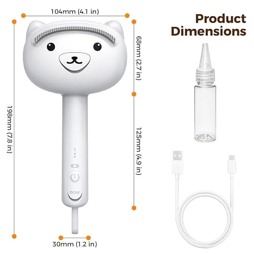 Self Cleaning Shedding Steam Cat Brush, Silicone Scraper Included Dog Brush, primecat, Cat Brushes for Shedding, USB Rechargeable, for Grooming & Haired Pets, Dogs & Cats, White thumbnail 9
