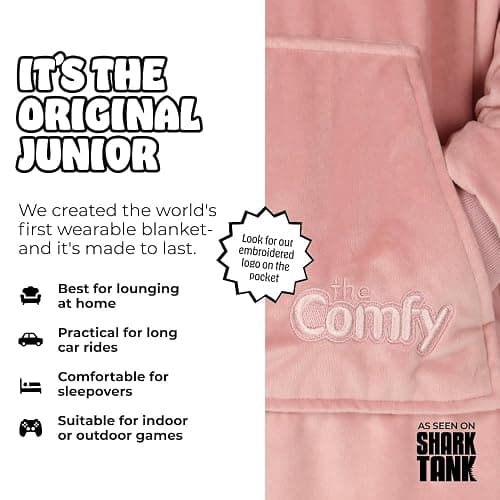 THE COMFY Original Jr | Shark Tank | Patented | Kids Oversized Sherpa Wearable Blanket Hoodie | Gift for Boys & Girls thumbnail 2
