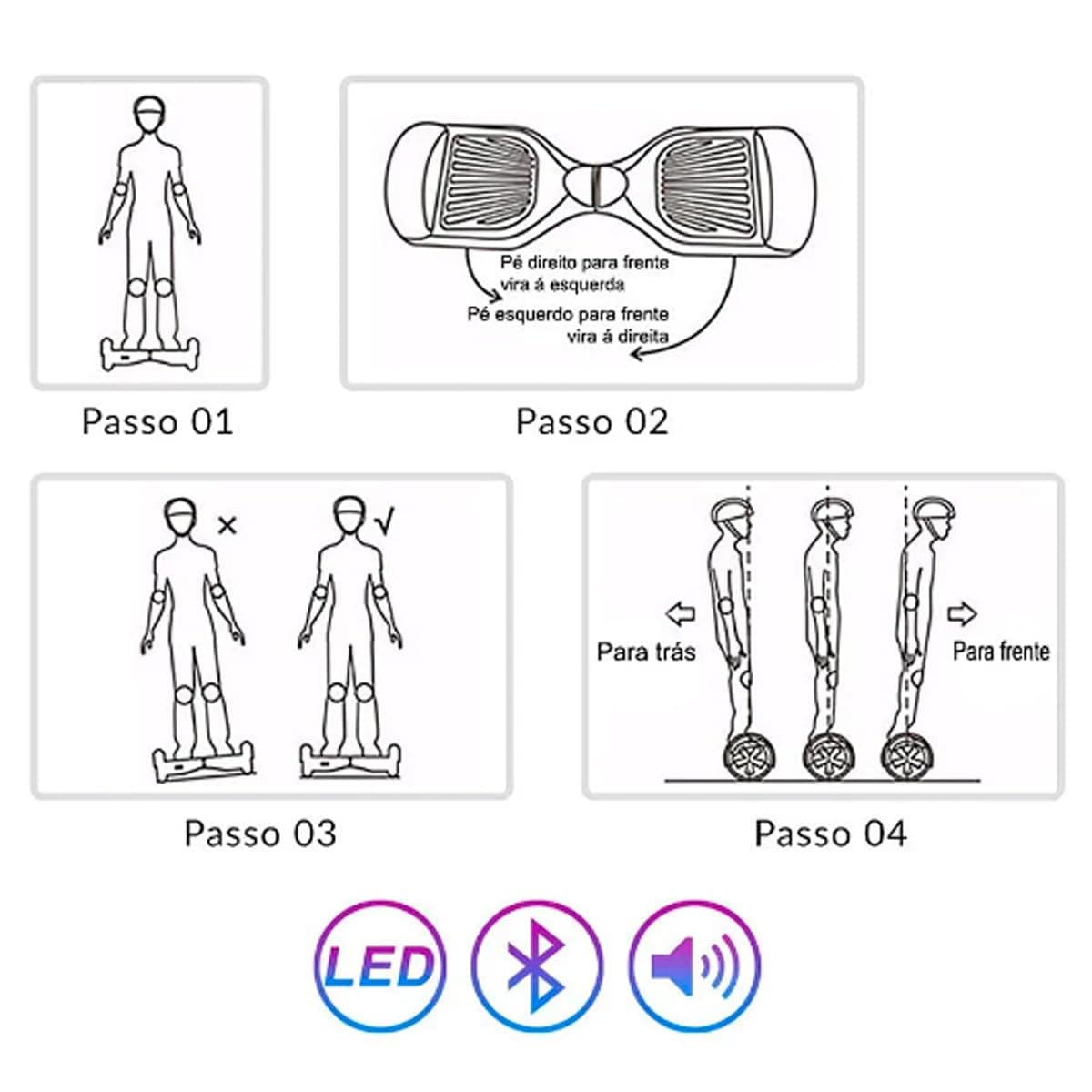 Hoverboard Skate Elétrico 6.5" com Bolsa Led Bluetooth Rosa Camuflado Brinovar thumbnail 6